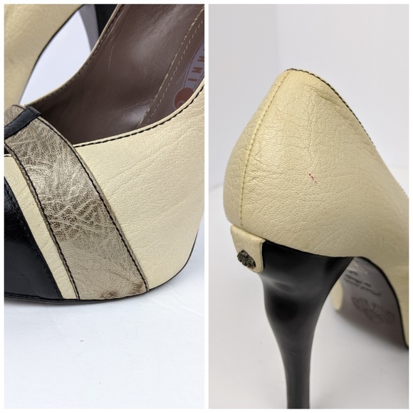 Behnaz Kanani Leather Peep Toe Pumps - Picture 8 of 8
